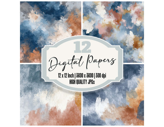 Gouache Wash Texture digital paper pack designed for background pages in junk journaling and paper craft projects