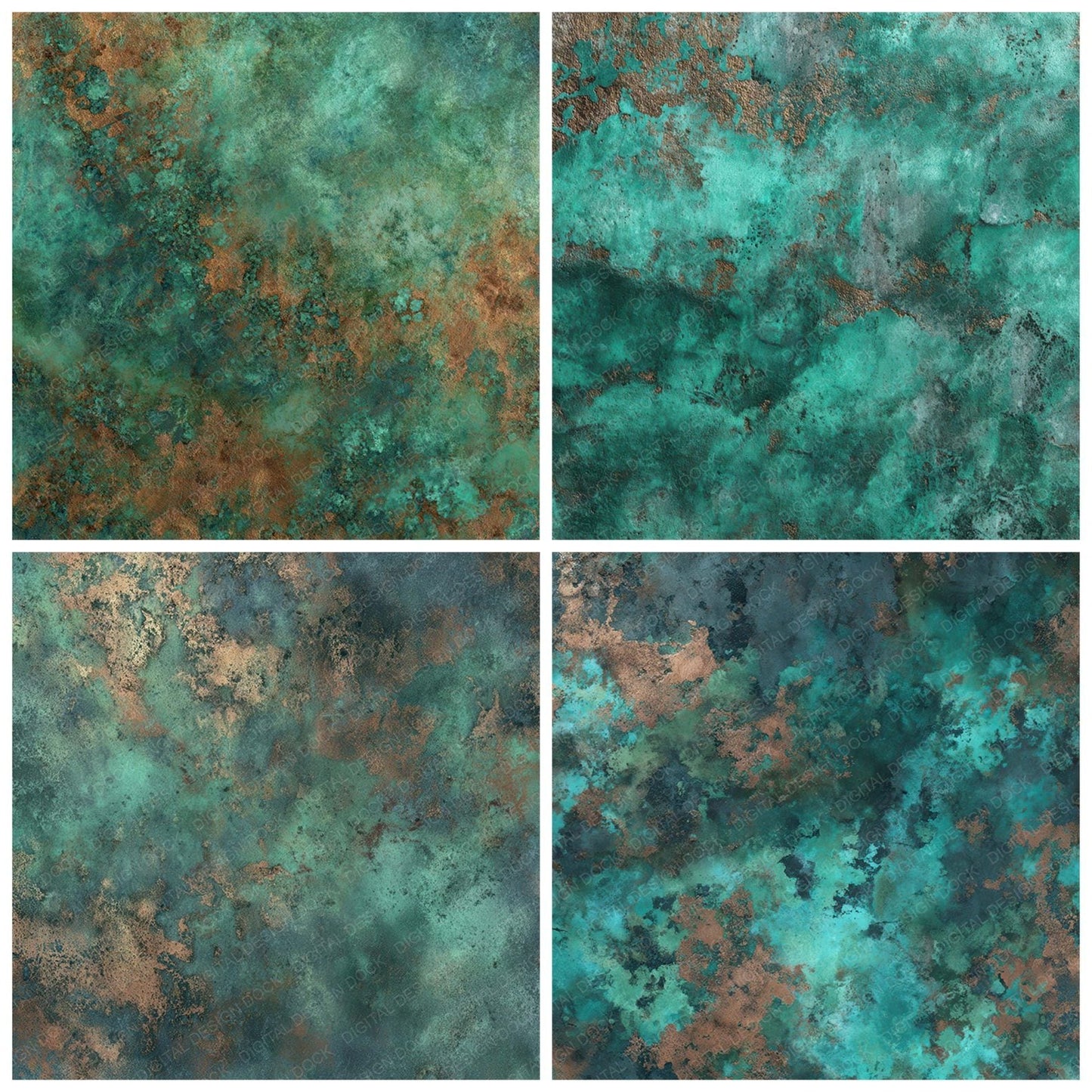 Green Copper Patina Digital Paper Pack (DDD008435)
