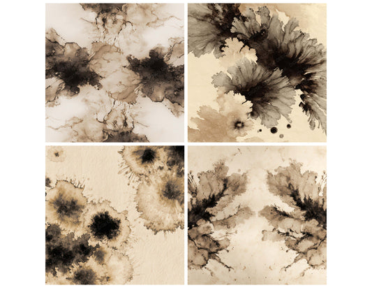 Preview layout showing Ink Blot Texture papers arranged as background pages for junk journals and mixed media crafts