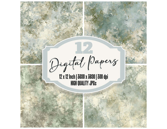 Sponge Paint Texture digital paper pack designed for background pages in junk journaling and paper craft projects
