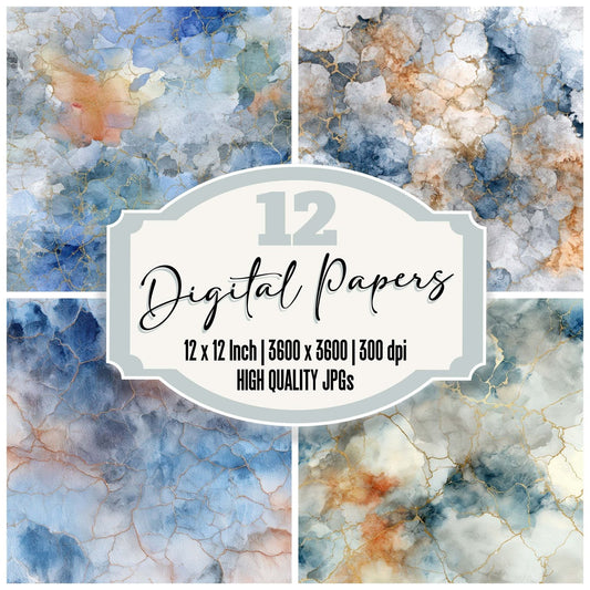 Wax Resist Watercolor Digital Paper Pack (DDD008447)
