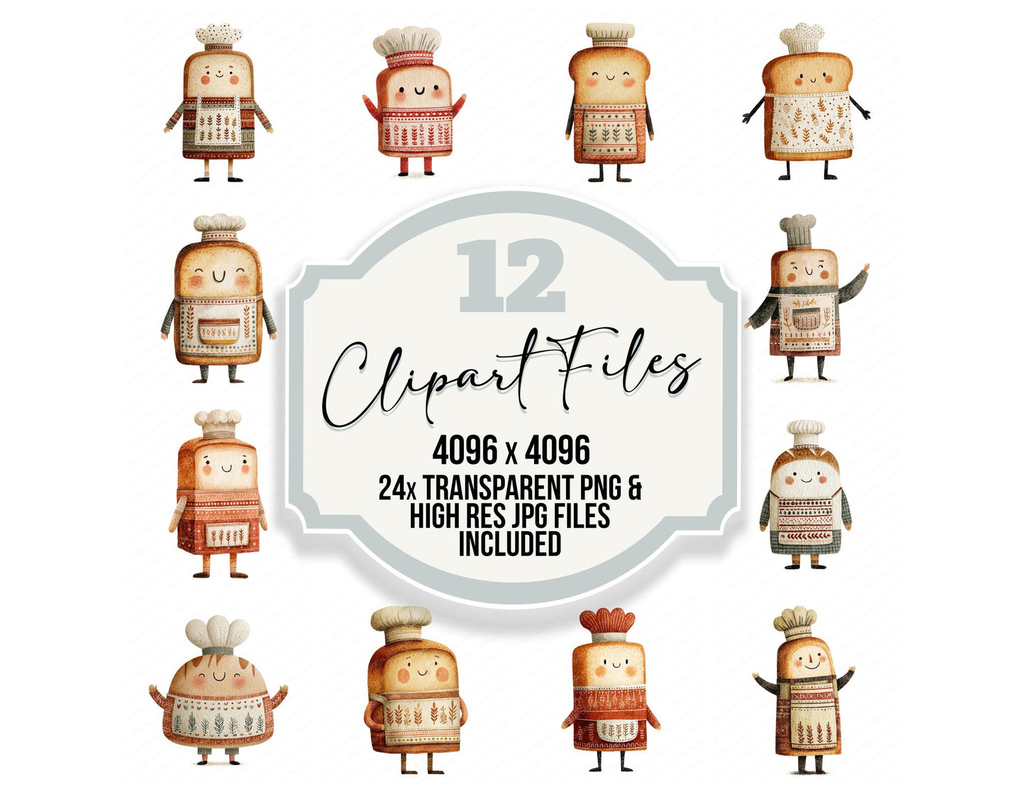 Folk Art Baker Character Clipart Set (DDD008470)