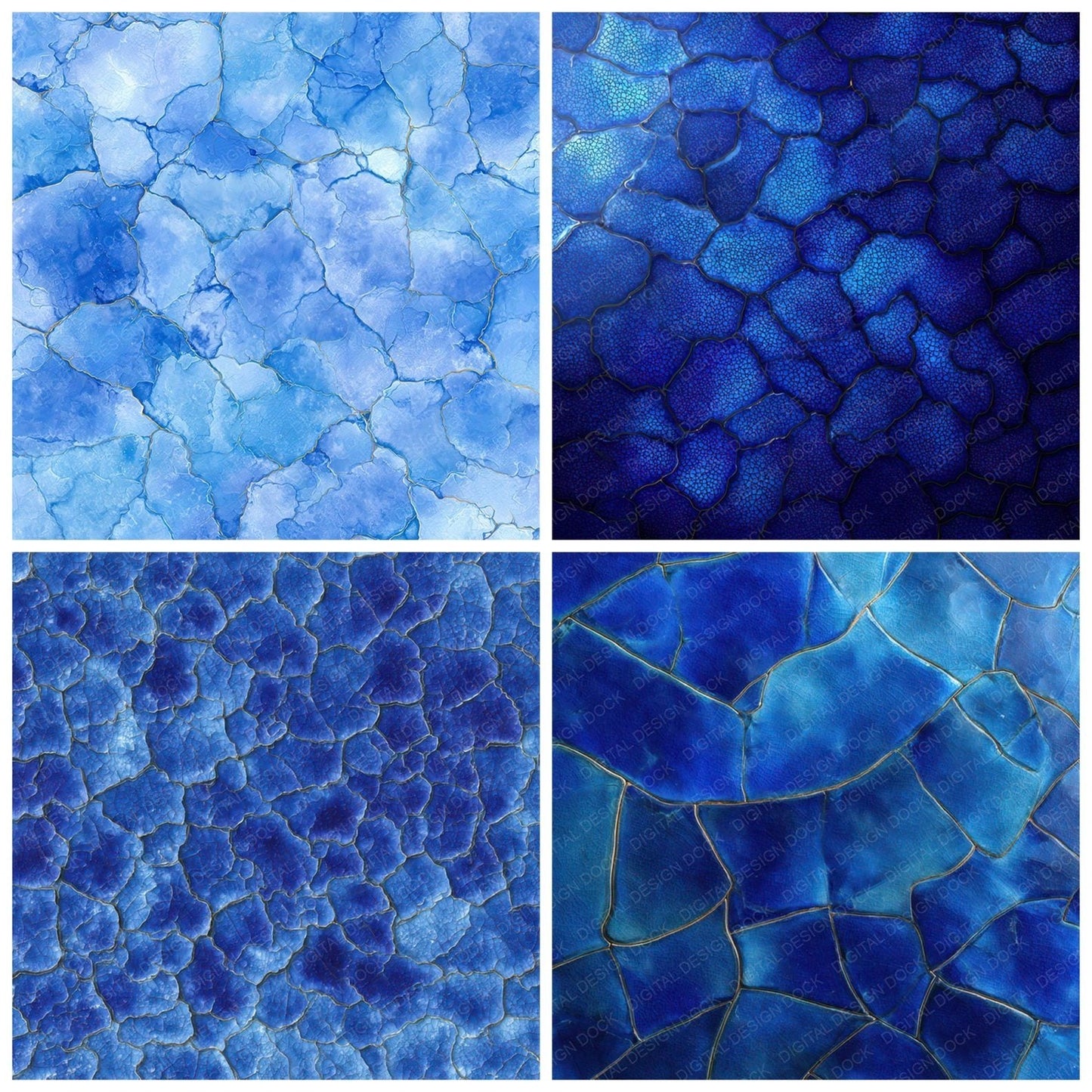 Blue Ceramic Glaze Digital Paper Pack (DDD008488)