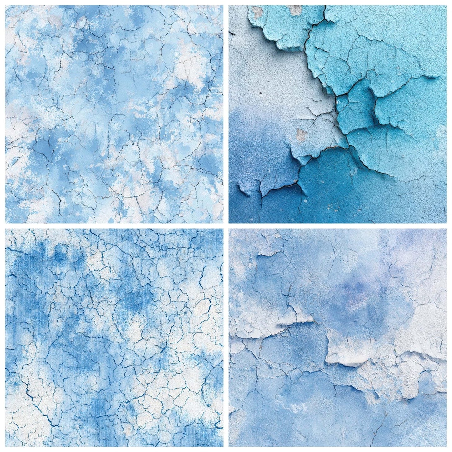Blue Cracked Paint Digital Paper Pack (DDD008489)