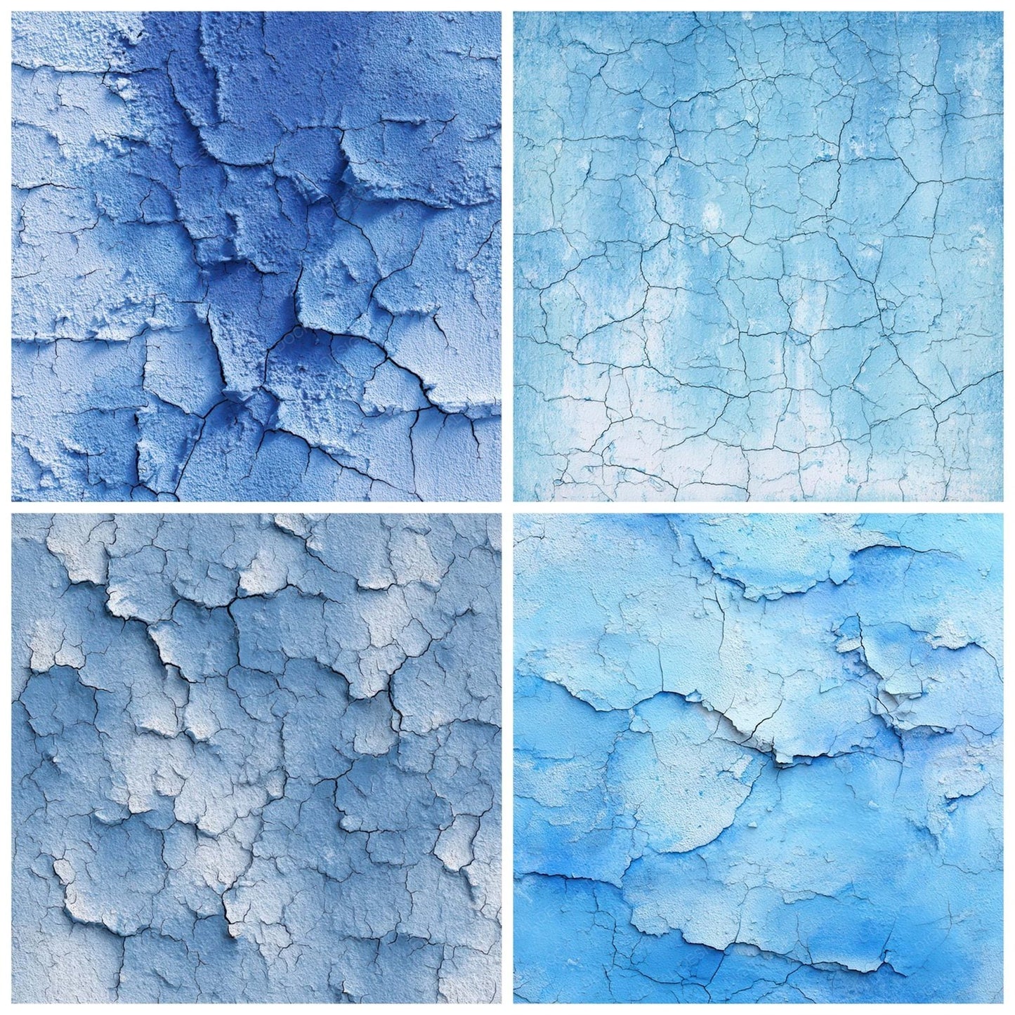 Blue Cracked Paint Digital Paper Pack (DDD008489)