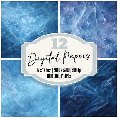 Blue Ice Crystals Digital Paper Pack (DDD008491)