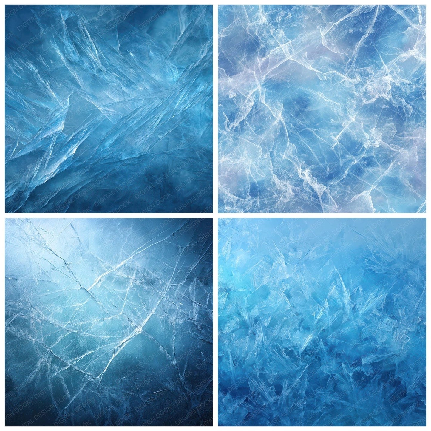 Blue Ice Crystals Digital Paper Pack (DDD008491)