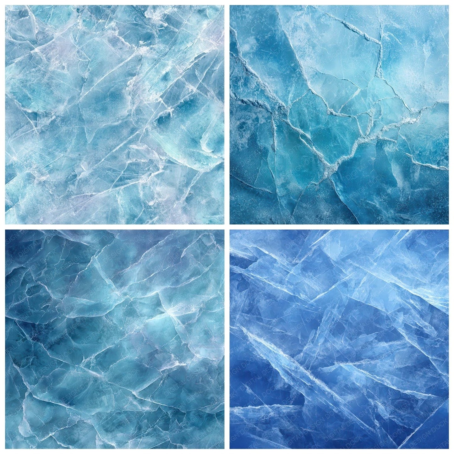 Blue Ice Crystals Digital Paper Pack (DDD008491)