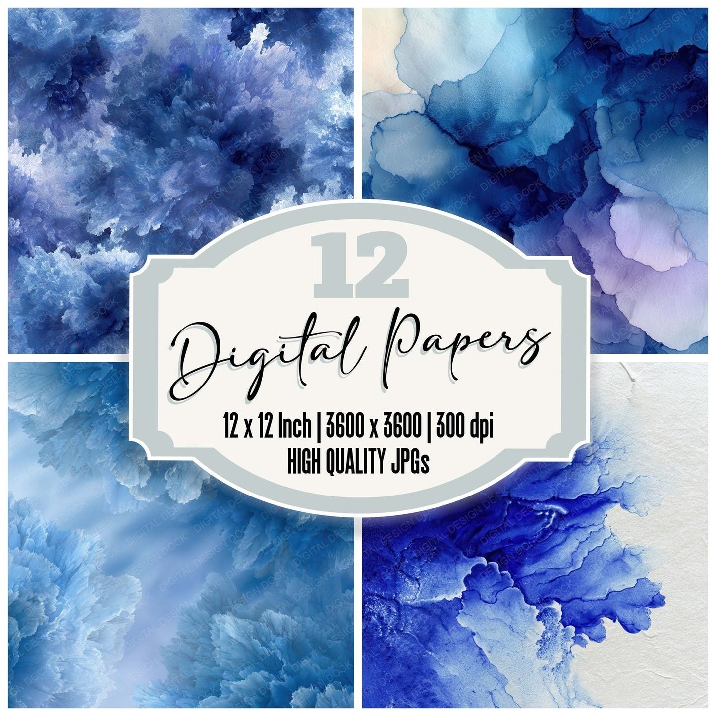 Blue Ink Diffusion Digital Paper Pack (DDD008492)