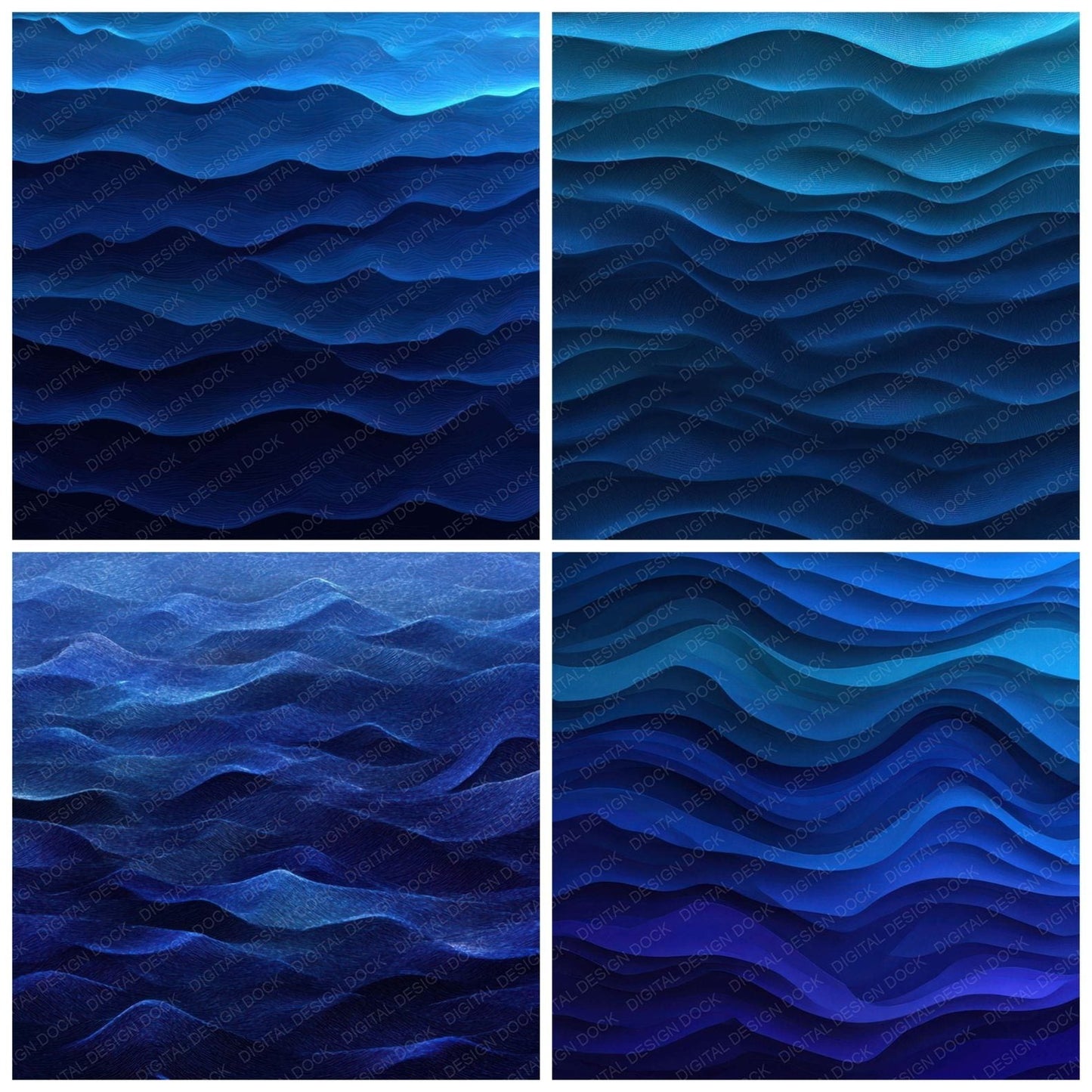 Blue Ocean Ripples Digital Paper Pack (DDD008493)