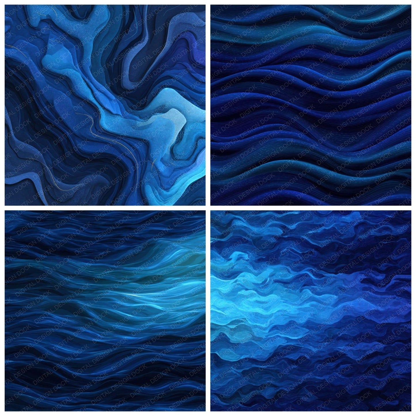Blue Ocean Ripples Digital Paper Pack (DDD008493)