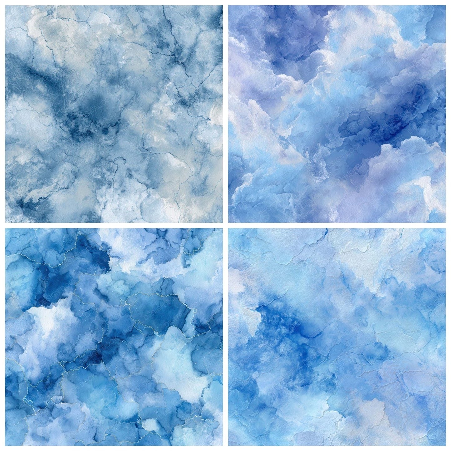 Blue Watercolor Wash Digital Paper Pack (DDD008495)