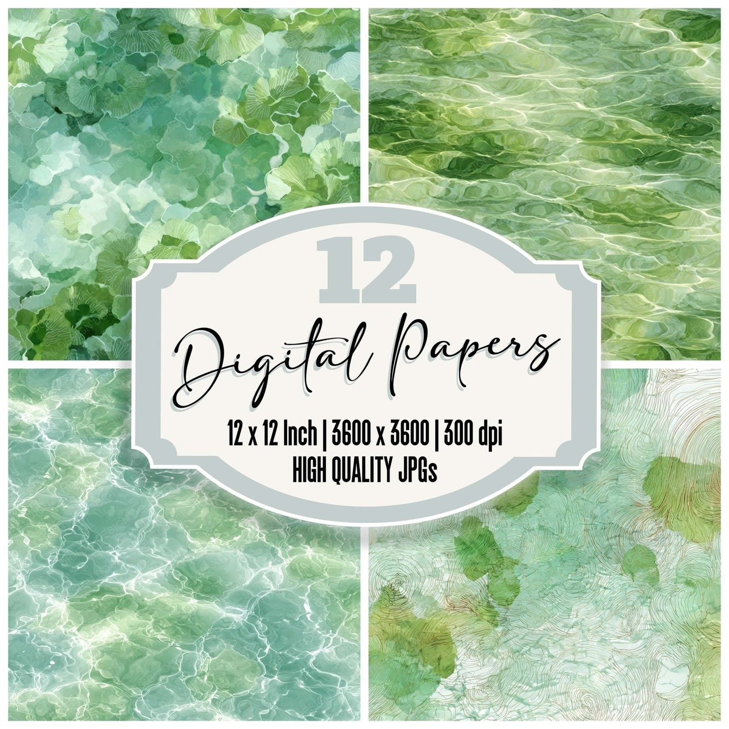 Green Algae Water Digital Paper Pack (DDD008496)
