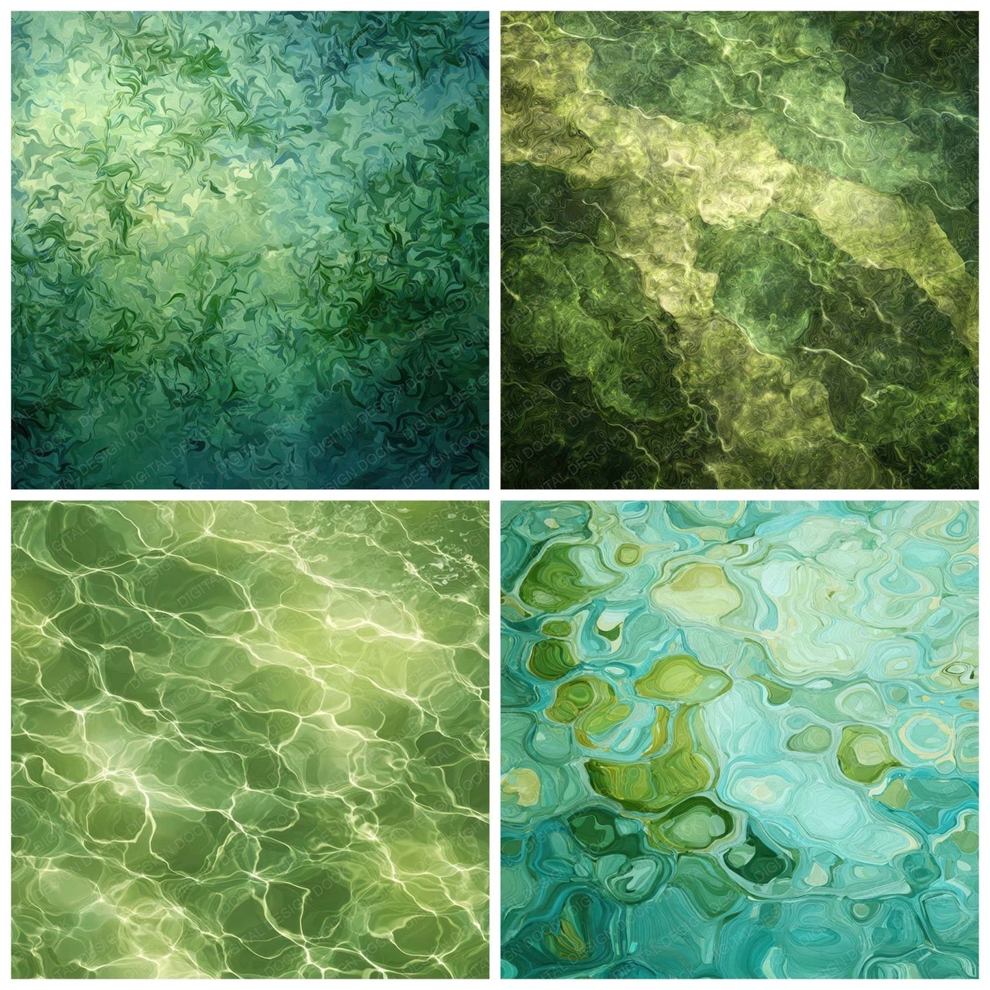 Green Algae Water Digital Paper Pack (DDD008496)