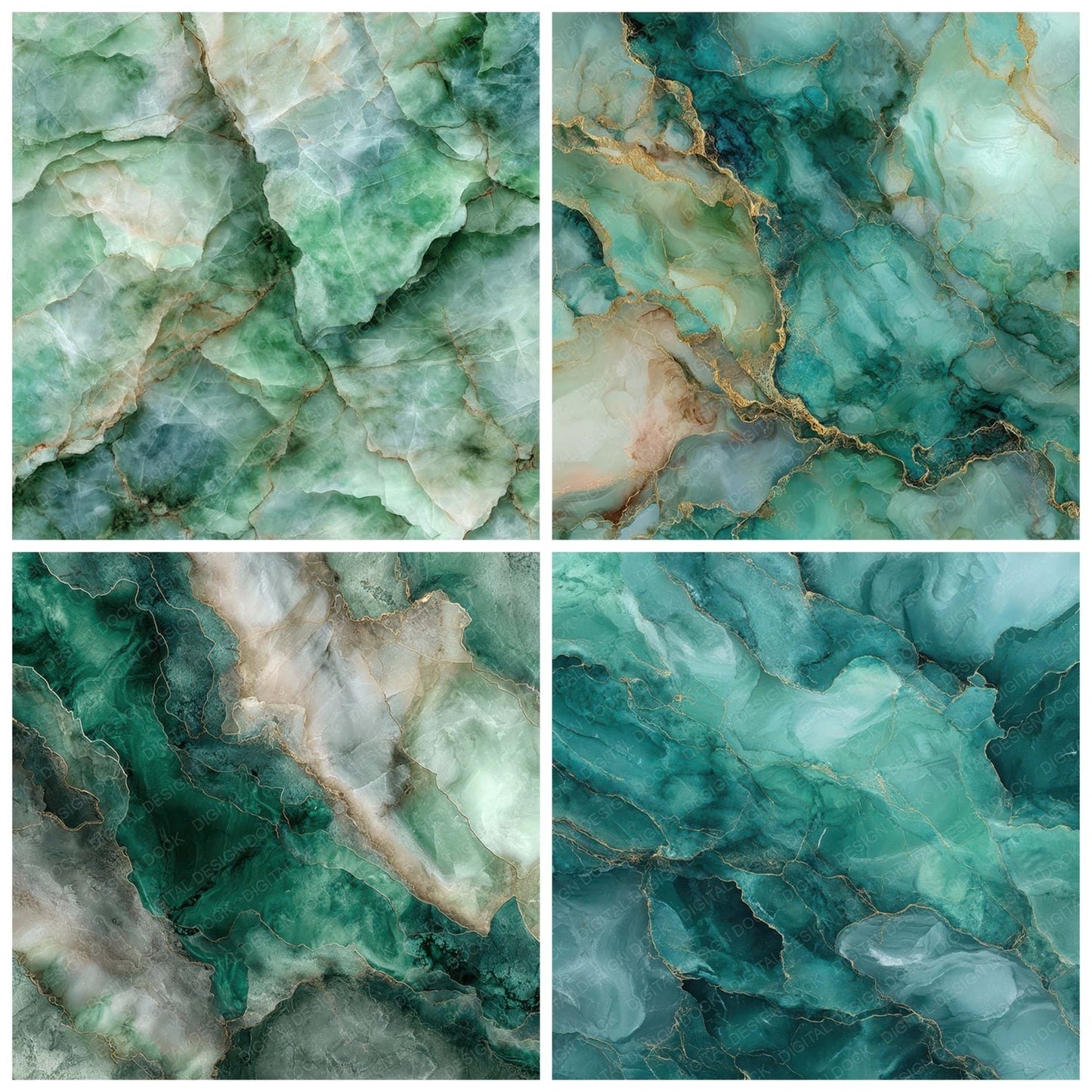 Green Marble Stone Digital Paper Pack (DDD008499)
