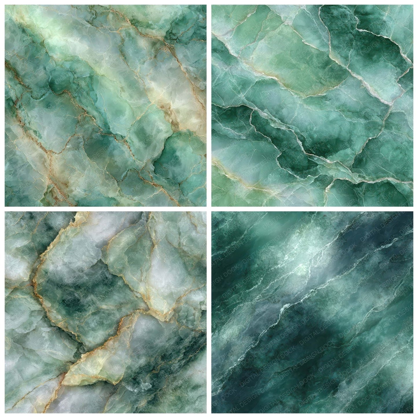 Green Marble Stone Digital Paper Pack (DDD008499)
