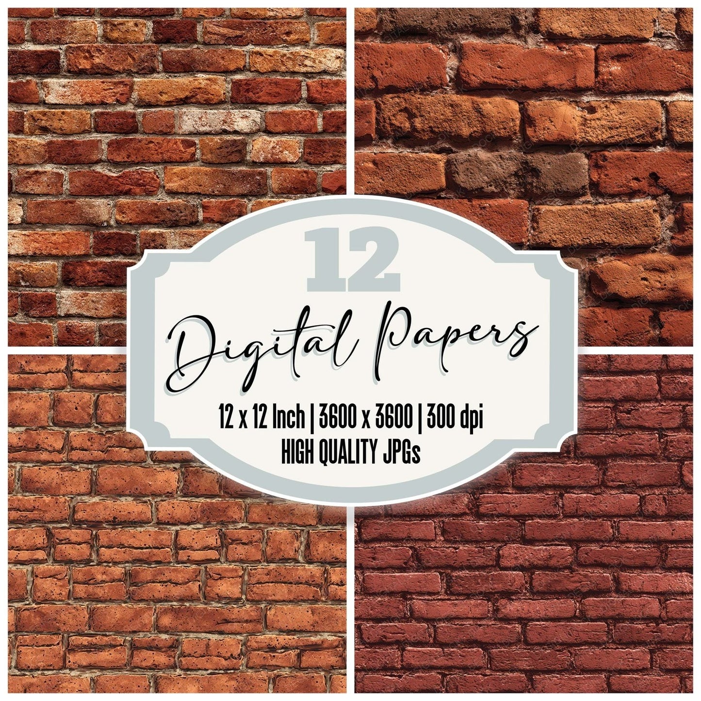 Red Brick Texture Digital Paper Pack (DDD008502)