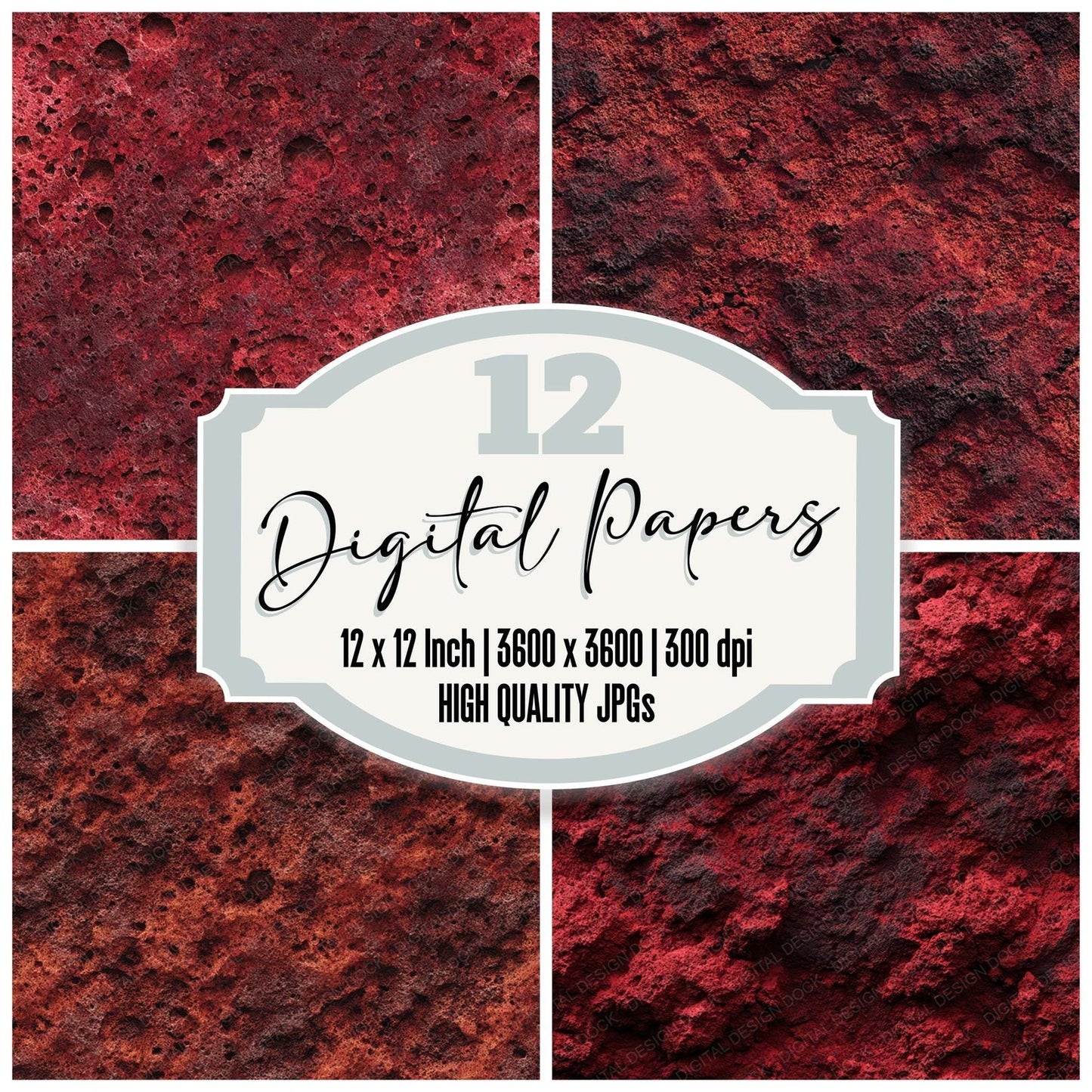 Red Lava Rock Digital Paper Pack (DDD008503)