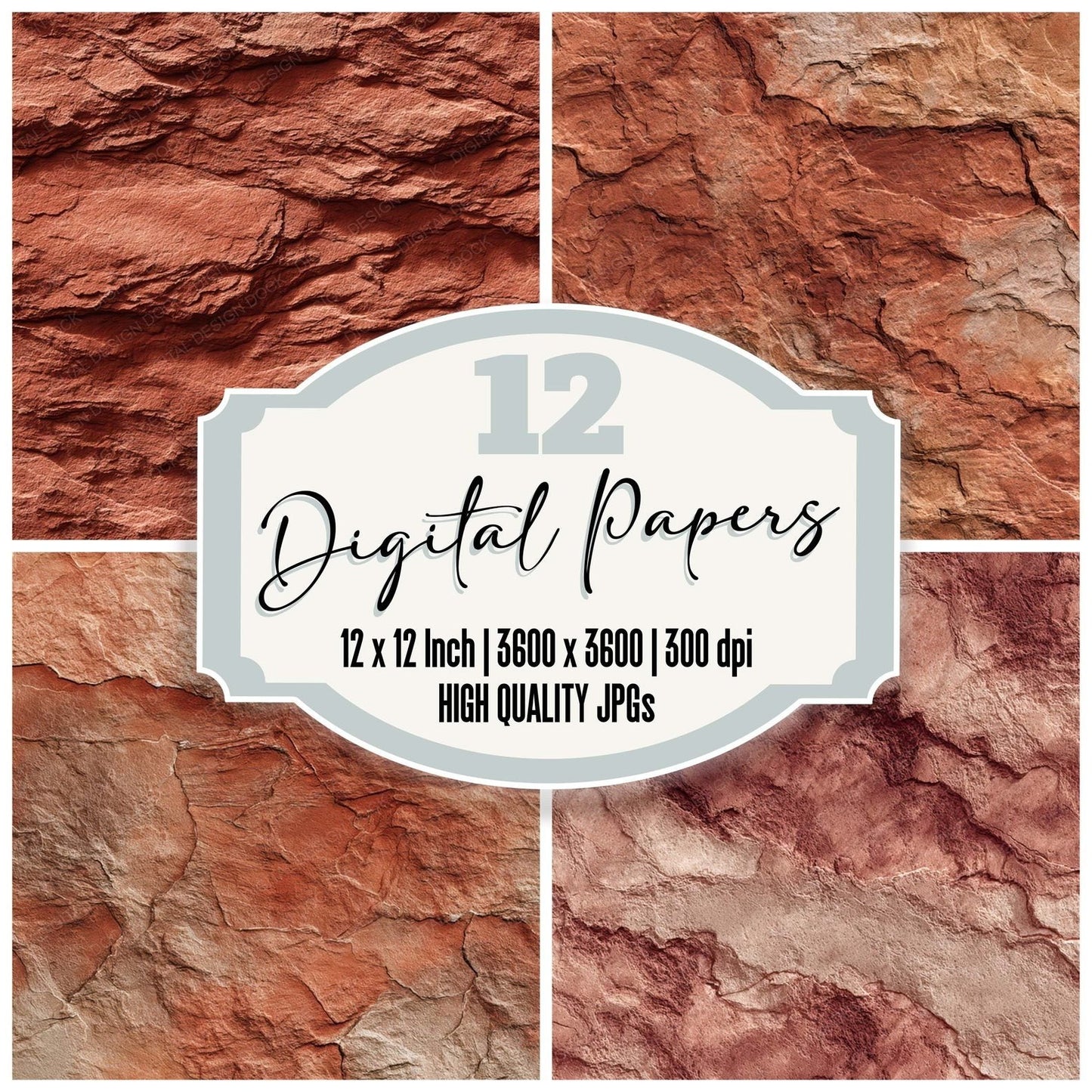 Red Sandstone Texture Digital Paper Pack (DDD008504)