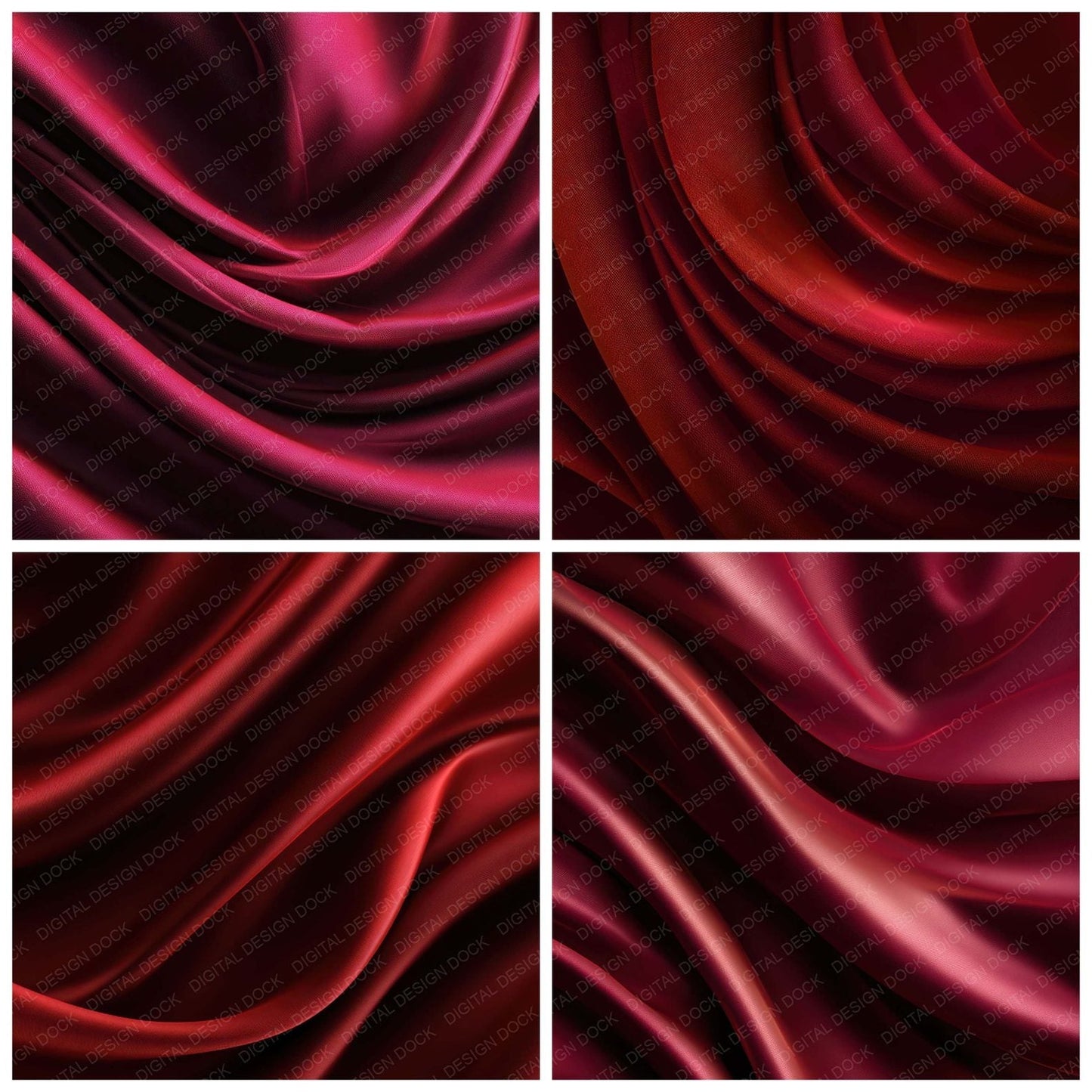 Red Silk Fabric Digital Paper Pack (DDD008505)