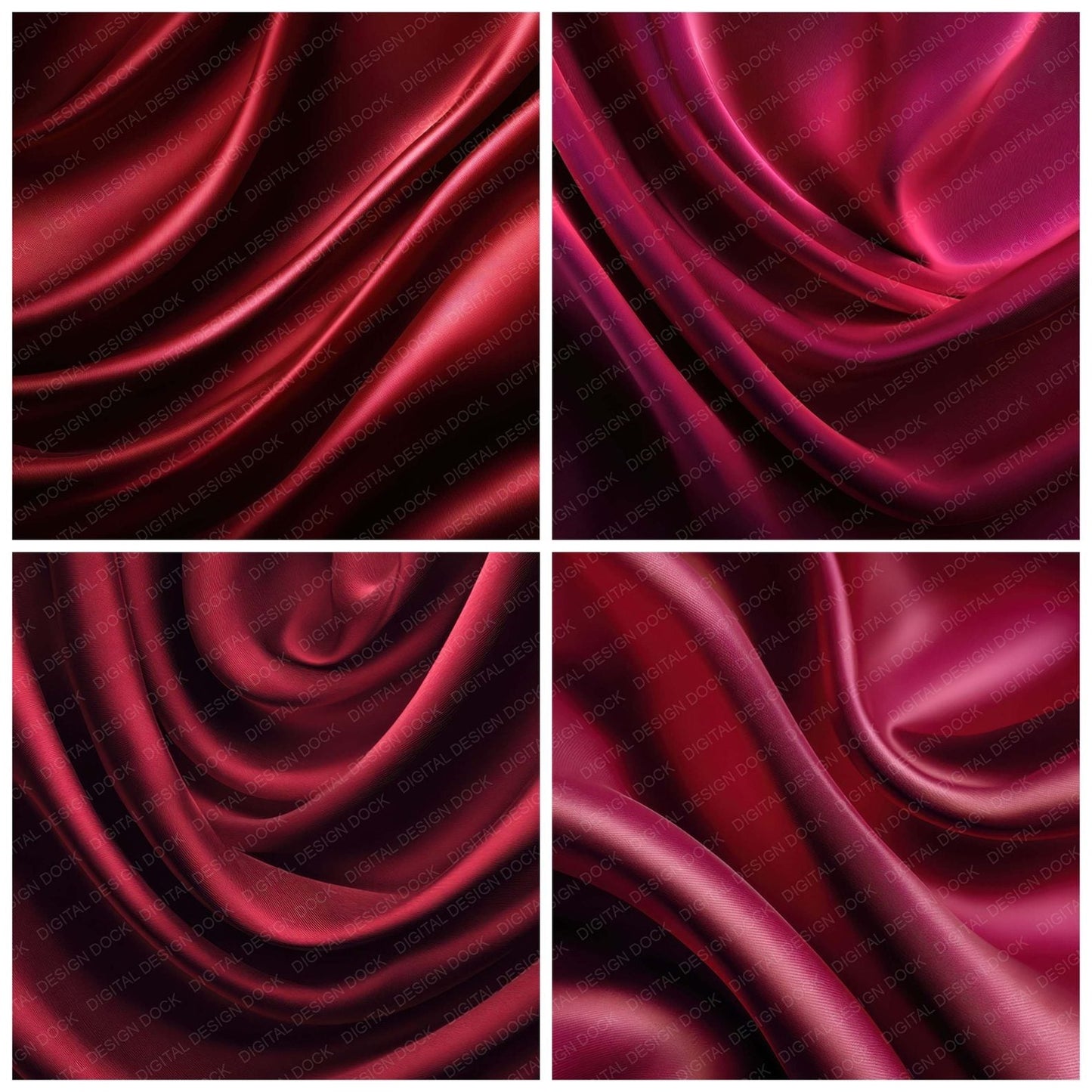 Red Silk Fabric Digital Paper Pack (DDD008505)