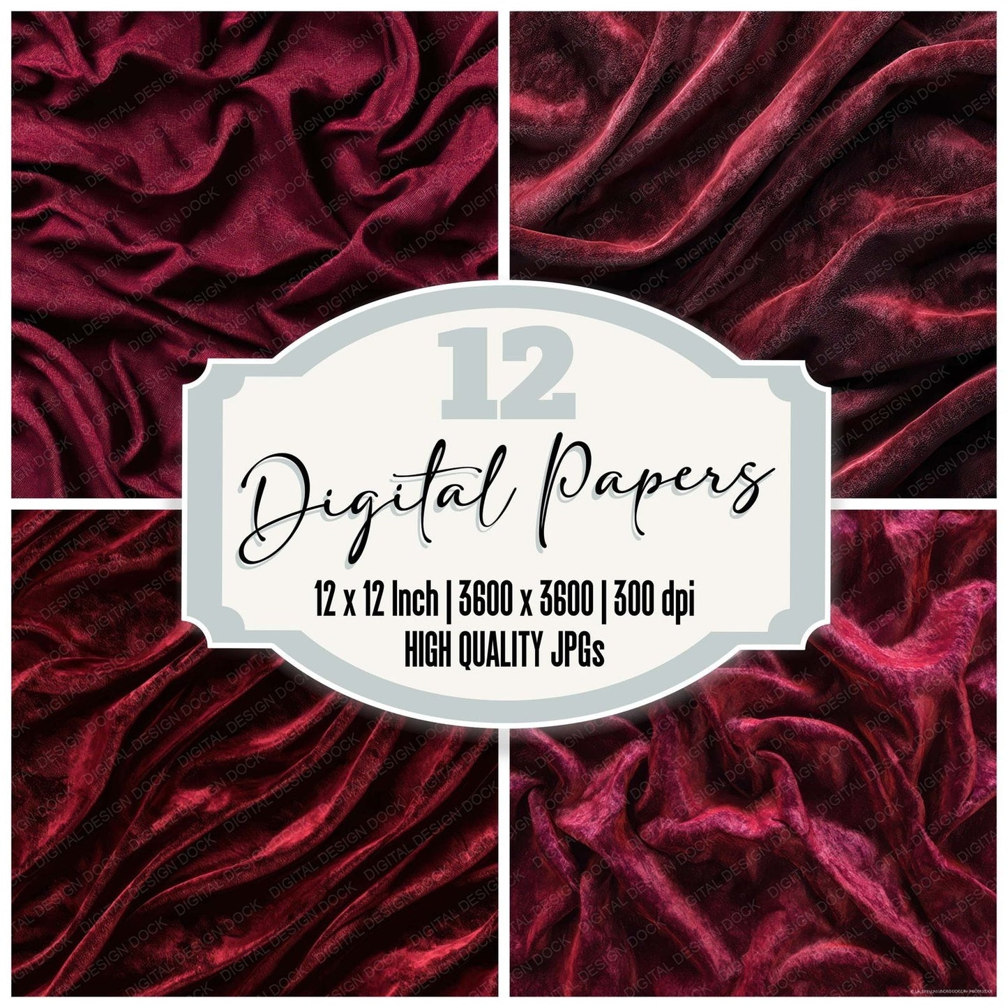 Red Velvet Texture Digital Paper Pack (DDD008506)
