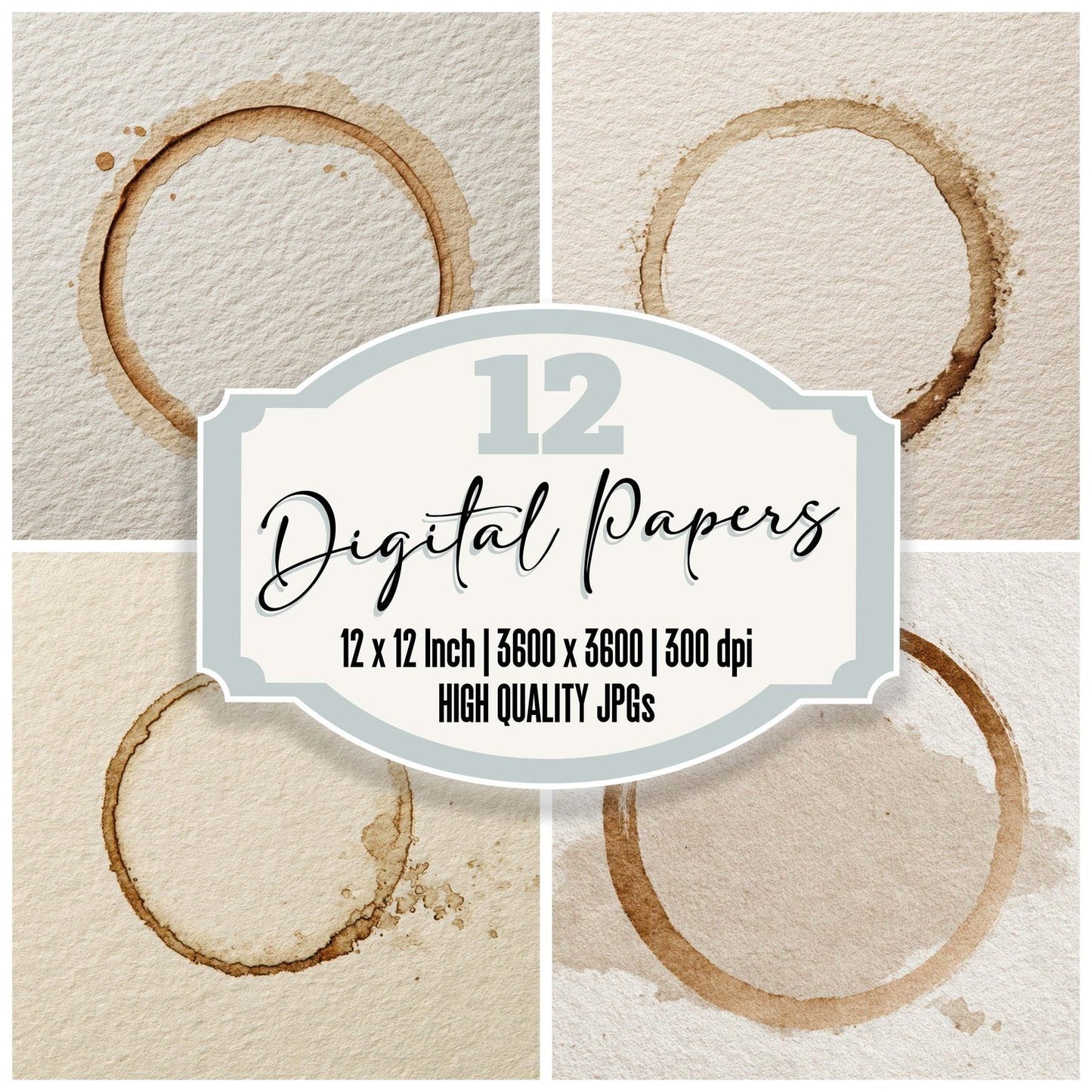 Coffee Ring Minimal Digital Paper Pack (DDD008508)