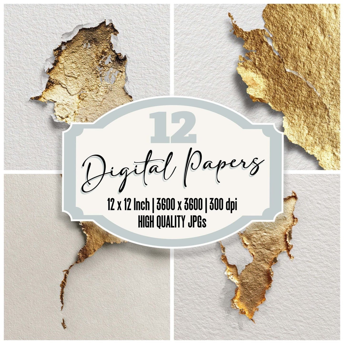 Gold Leaf Minimal Digital Paper Pack (DDD008509)