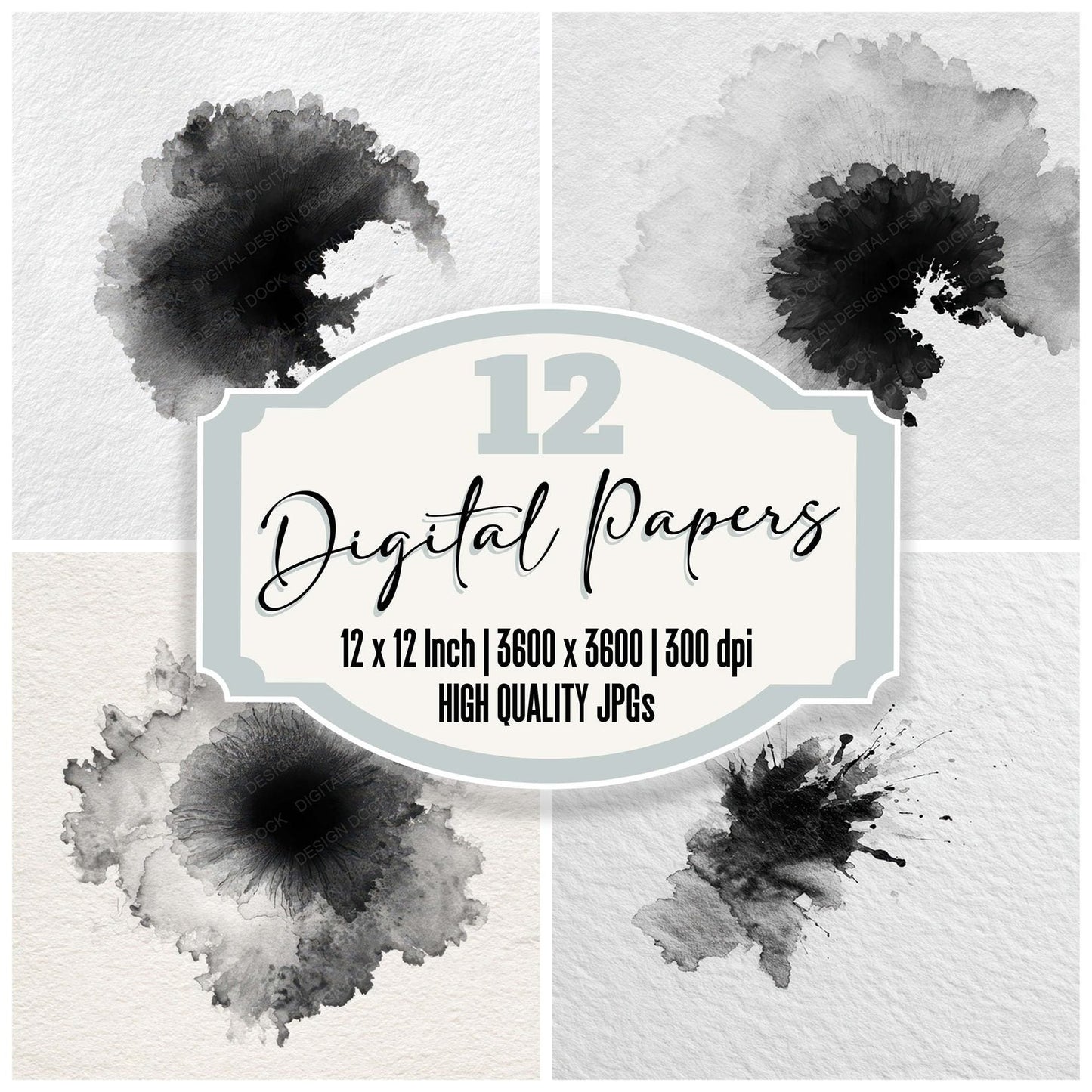 Ink Drop Minimal Digital Paper Pack (DDD008511)