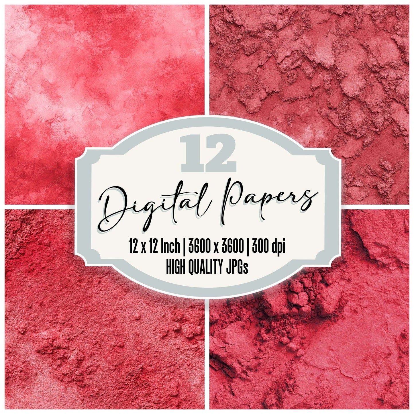 Red Chalk Pigment Digital Paper Pack (DDD008512)