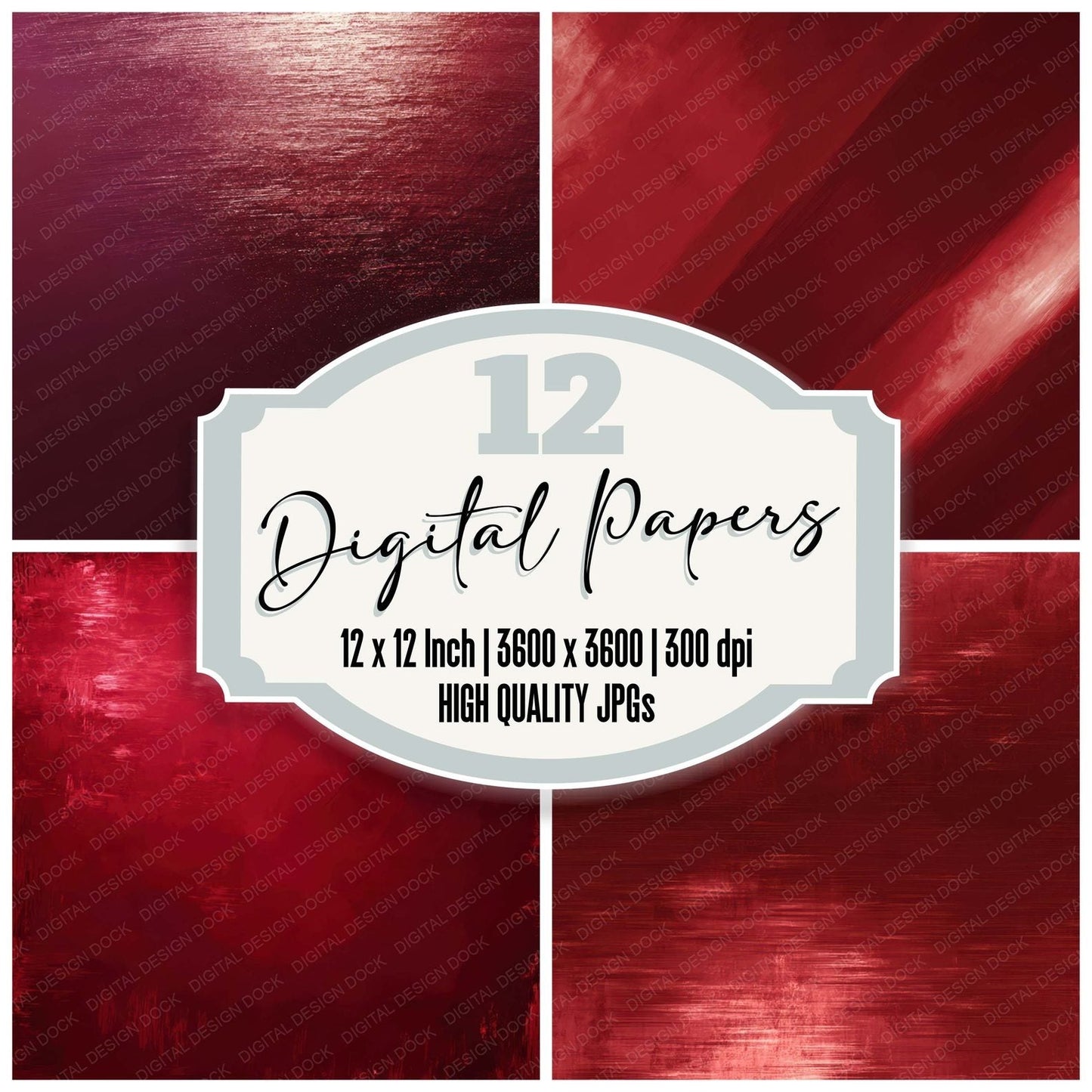 Red Lacquer Texture Digital Paper Pack (DDD008515)