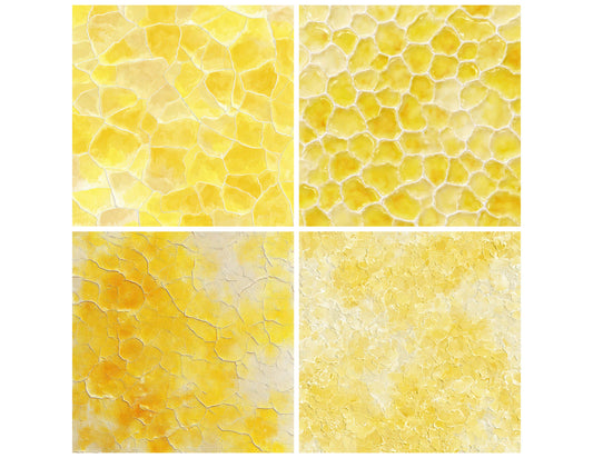 Preview layout showing Yellow Ceramic Glaze papers arranged as background pages for junk journals and mixed media crafts