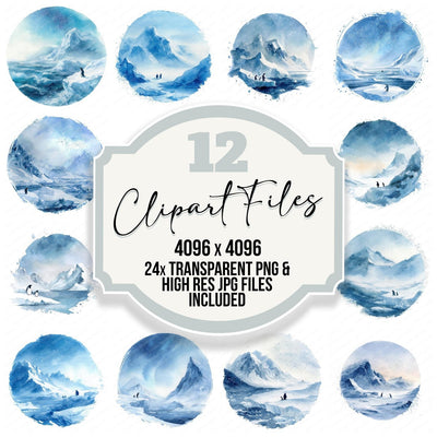 Watercolour Arctic Circle Clipart Set (DDD008534)
