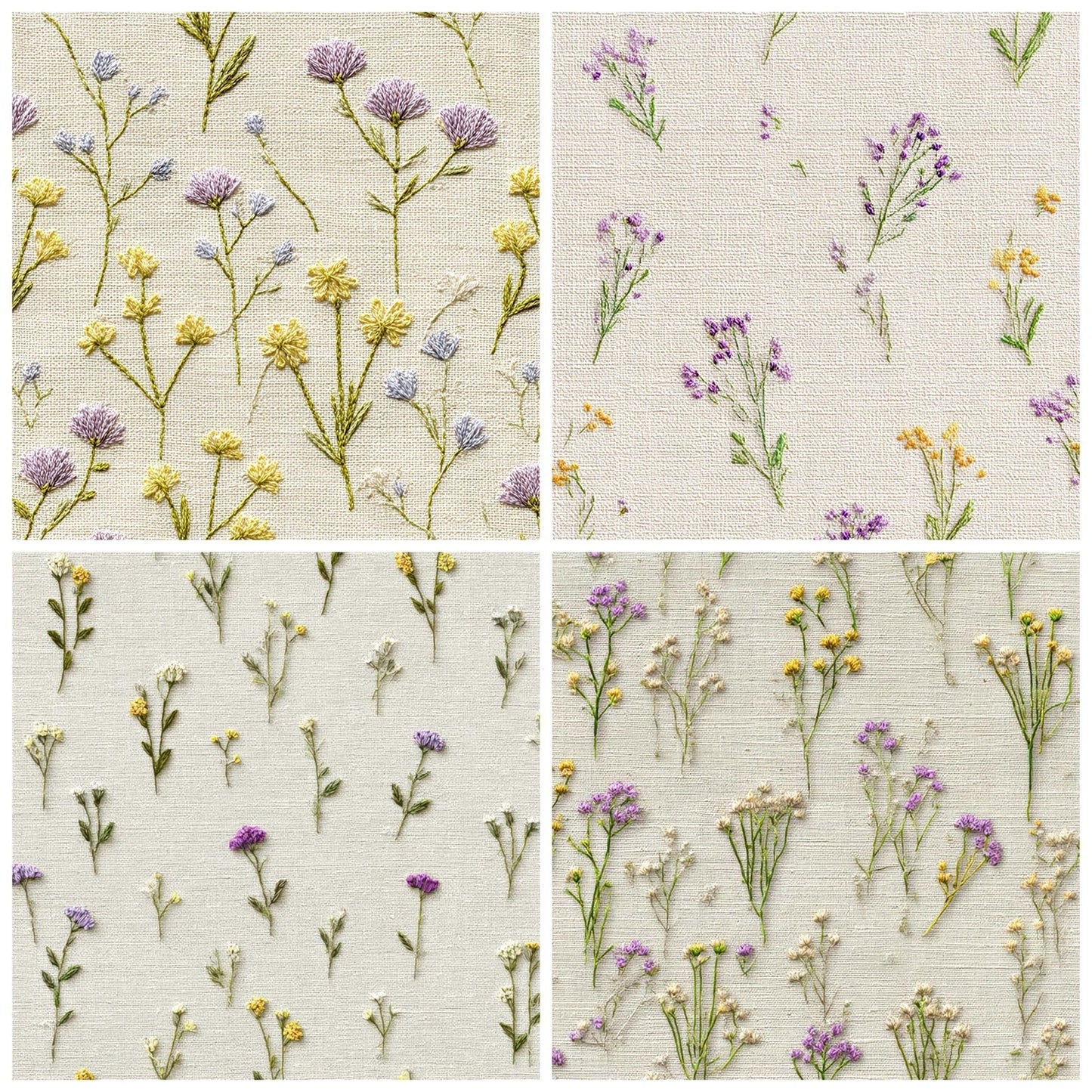 Embroidered Meadow Fabric Digital Paper Pack (DDD008551)
