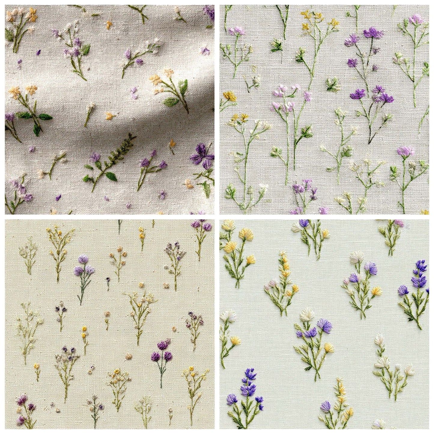 Embroidered Meadow Fabric Digital Paper Pack (DDD008551)