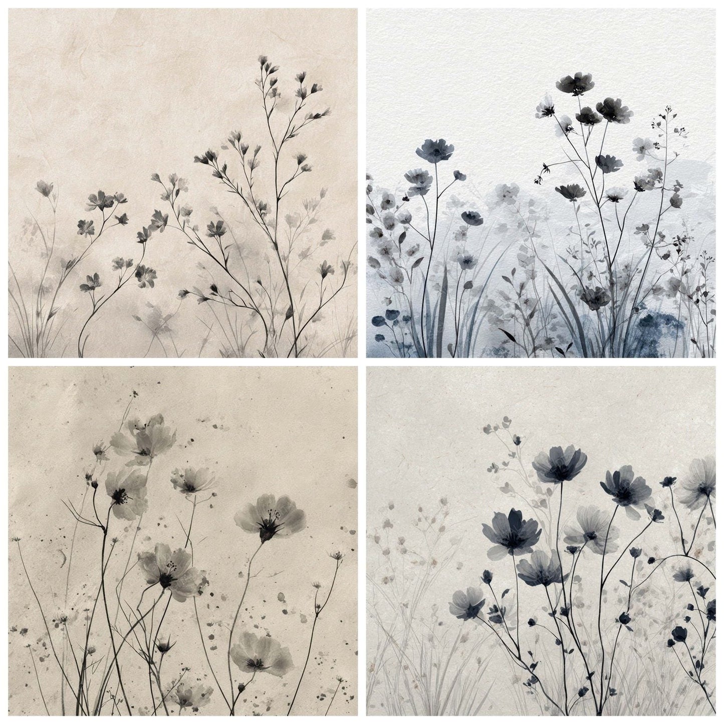Ink Wash Wildflowers Digital Paper Pack (DDD008554)
