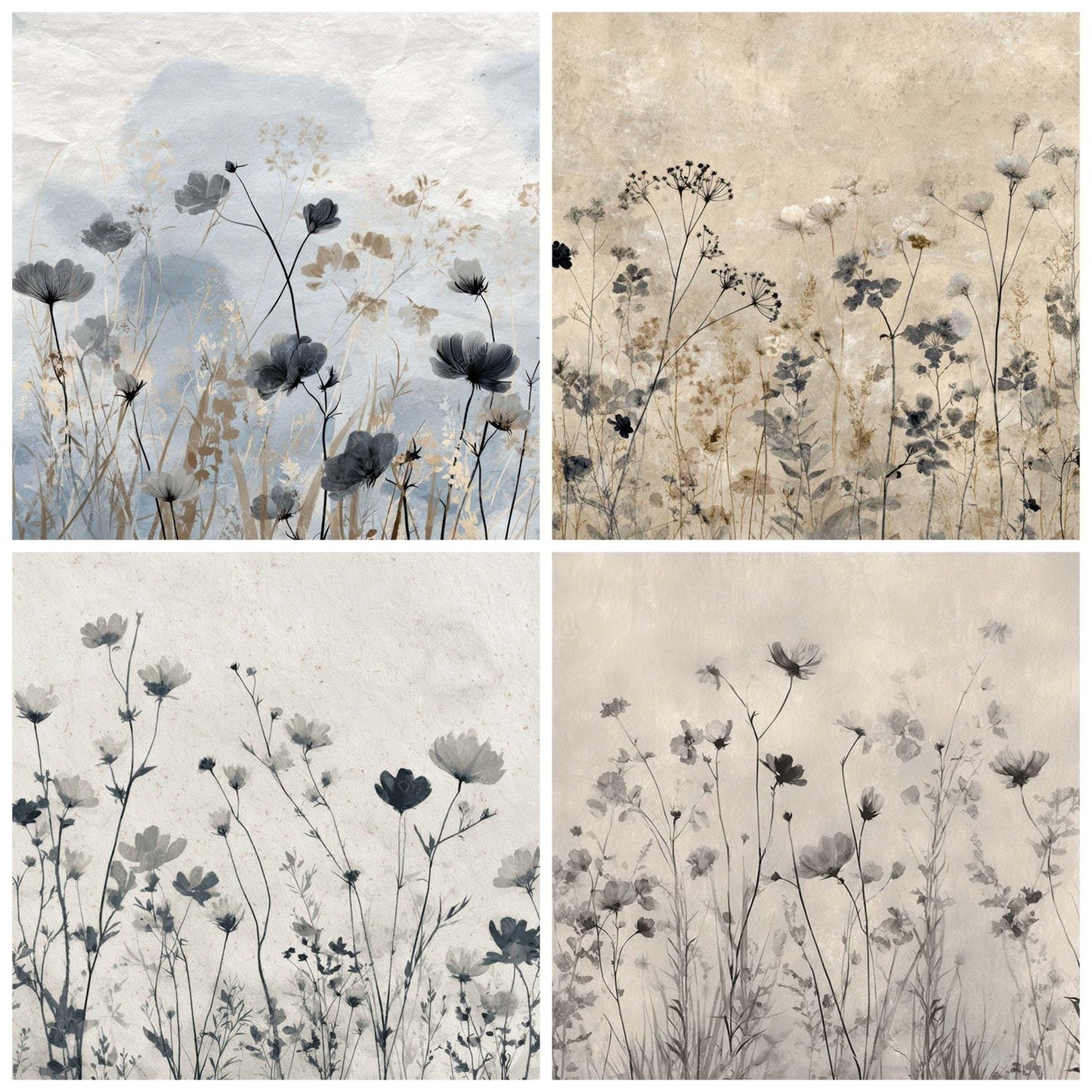 Ink Wash Wildflowers Digital Paper Pack (DDD008554)