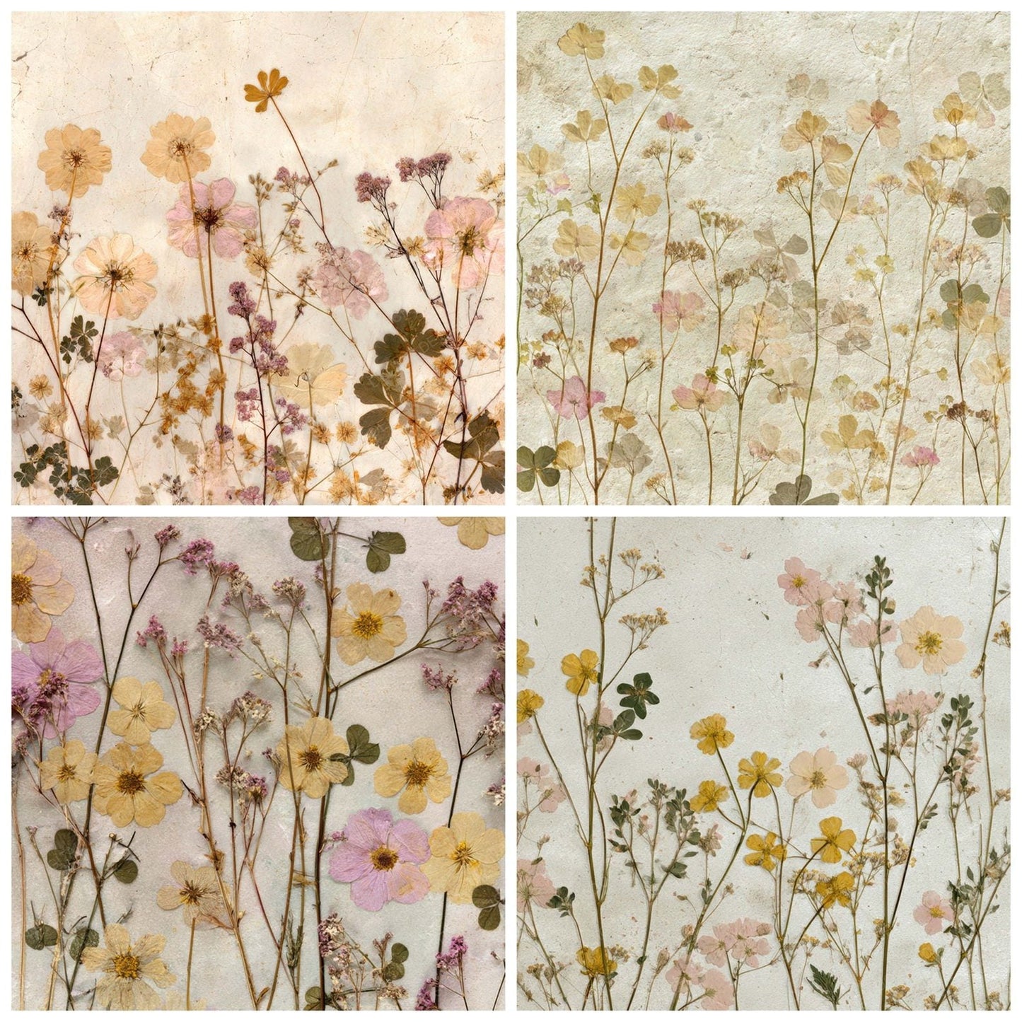 Pressed Herbarium Wildflowers Digital Paper Pack (DDD008560)