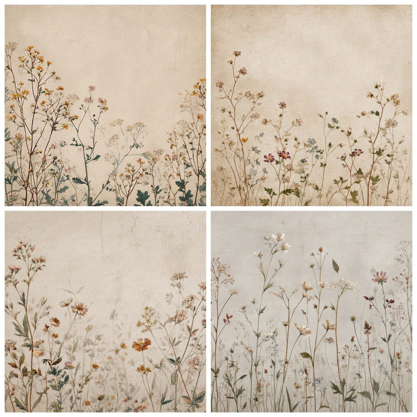 Vintage Wildflower Paper Digital Paper Pack (DDD008564)