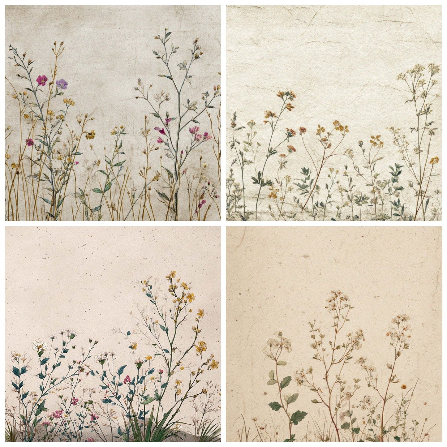 Vintage Wildflower Paper Digital Paper Pack (DDD008564)