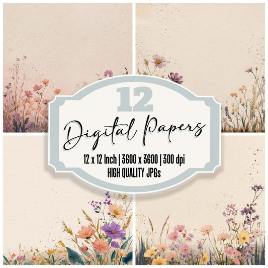Wildflower Meadow Texture Digital Paper Pack (DDD008566)