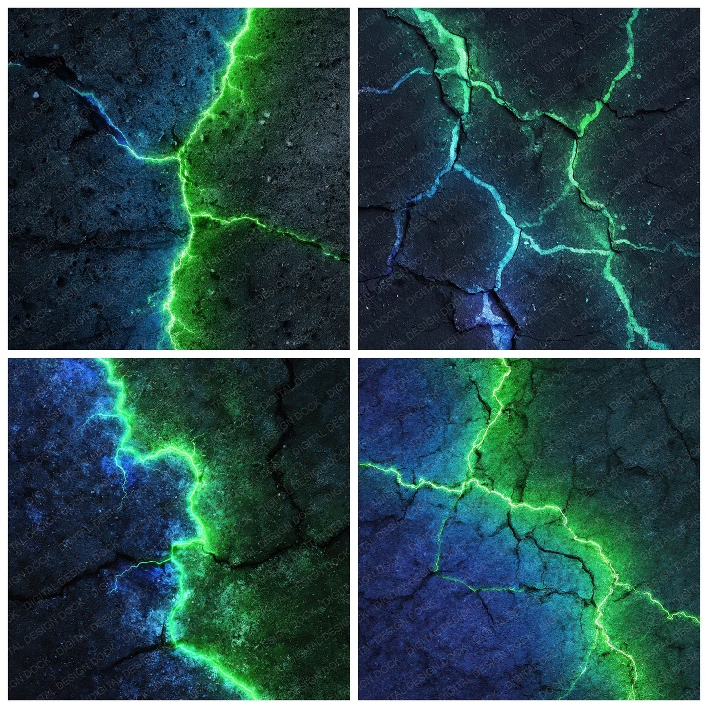 Neon Crack Grunge Digital Paper Pack (DDD008571)