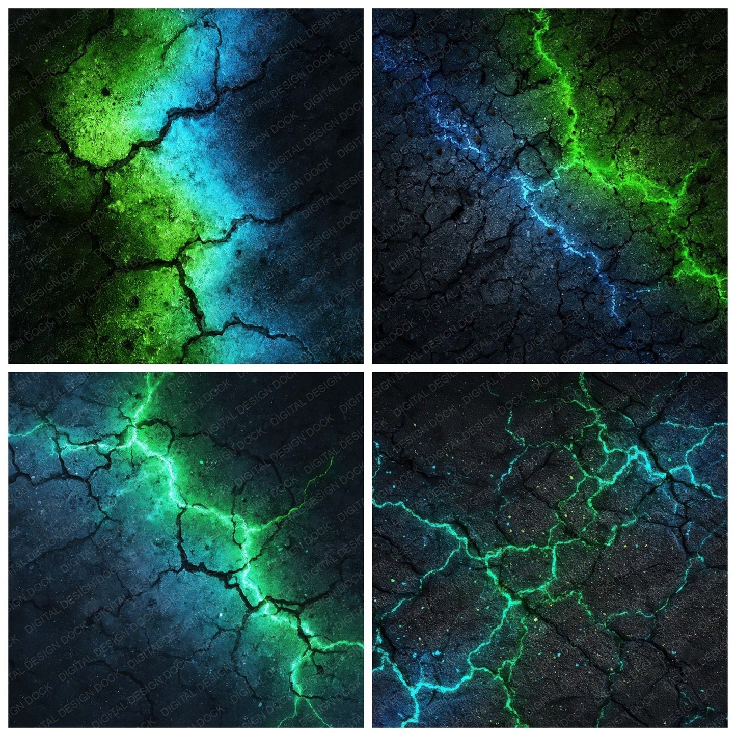 Neon Crack Grunge Digital Paper Pack (DDD008571)