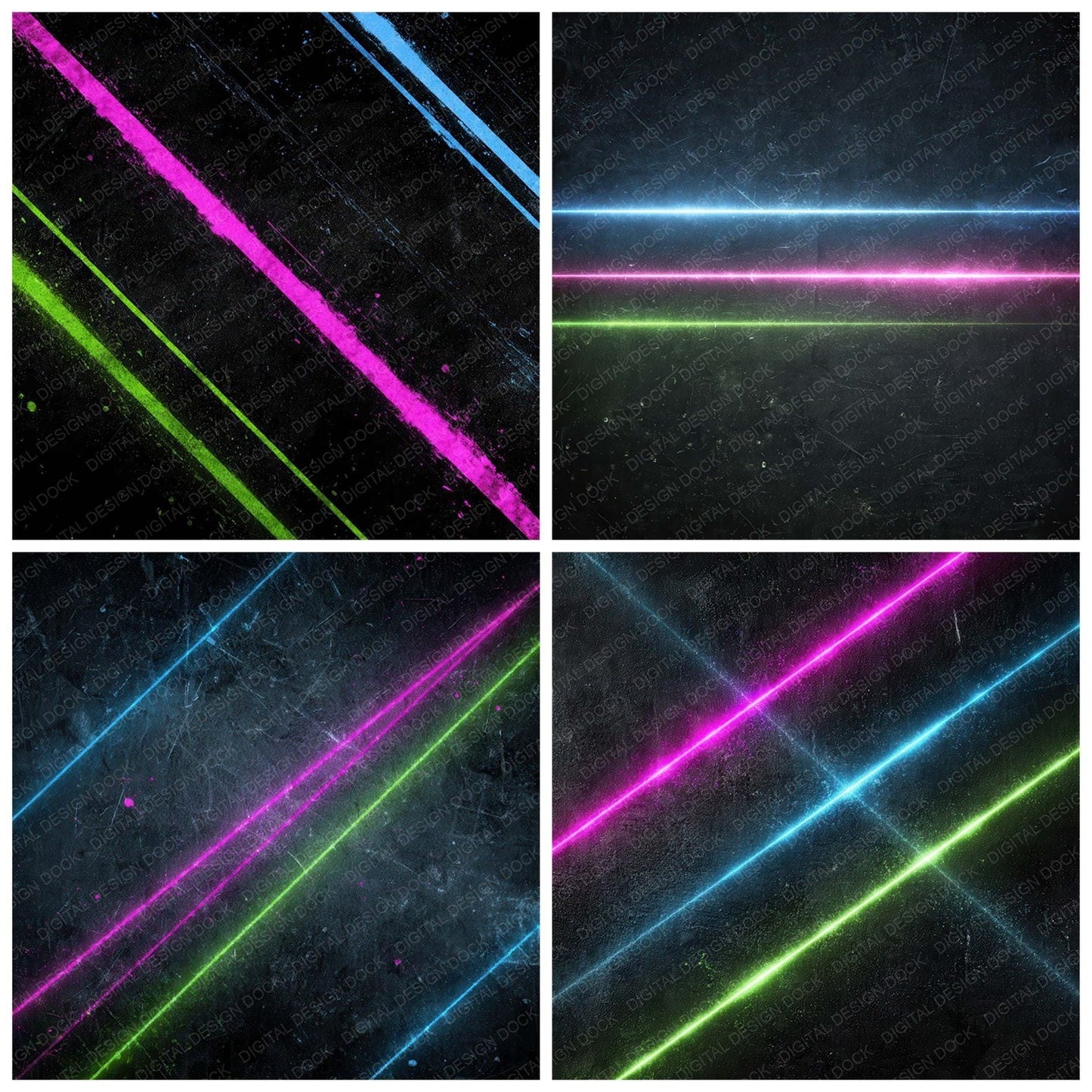 Neon Laser Grunge Digital Paper Pack (DDD008577)