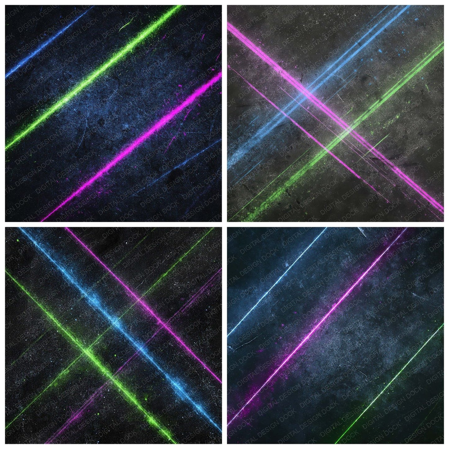 Neon Laser Grunge Digital Paper Pack (DDD008577)