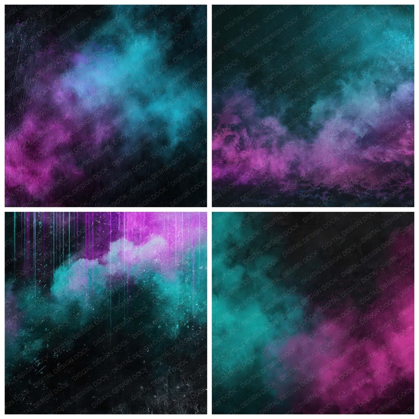 Neon Mist Grunge Digital Paper Pack (DDD008580)