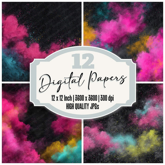 Neon Powder Burst Digital Paper Pack (DDD008583)
