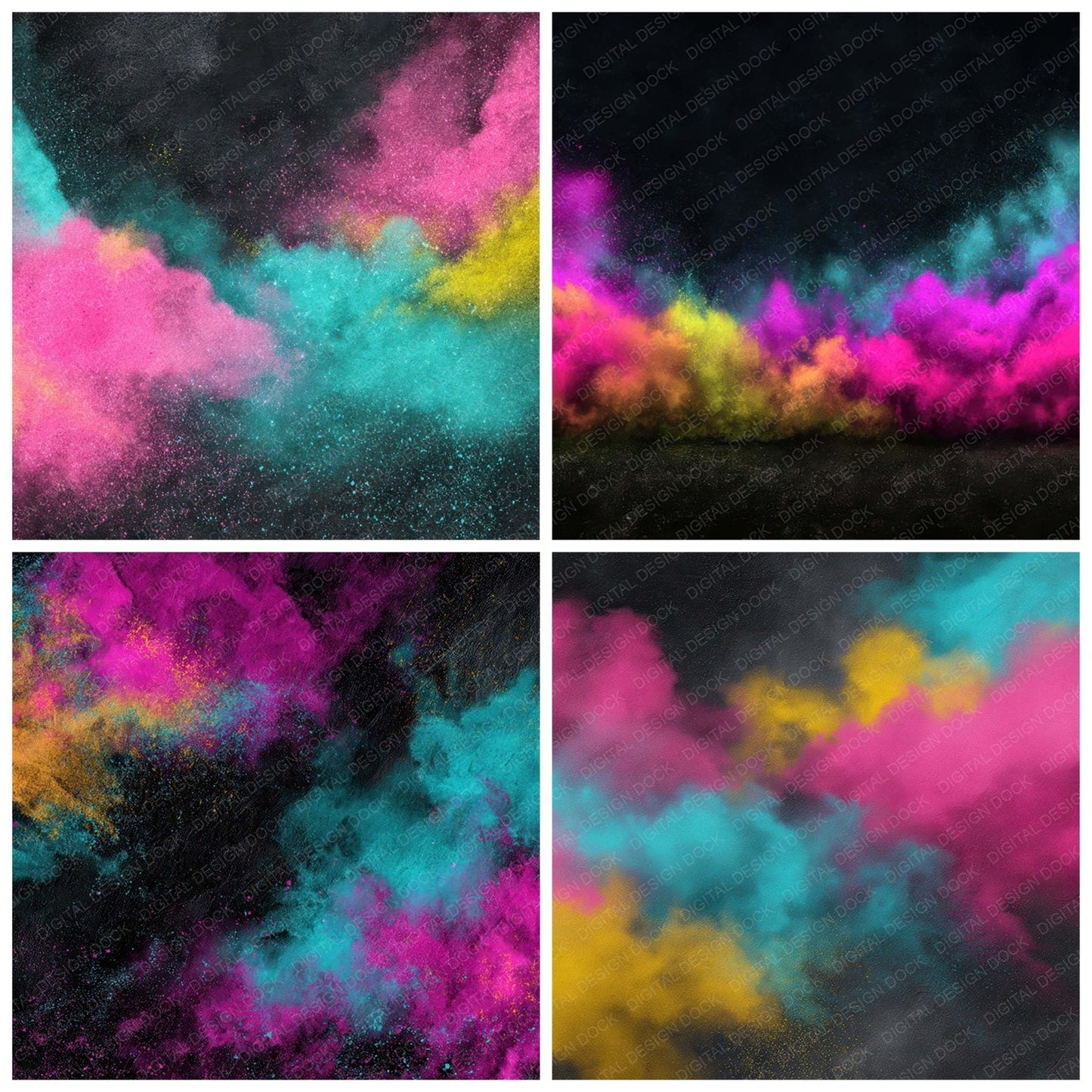 Neon Powder Burst Digital Paper Pack (DDD008583)