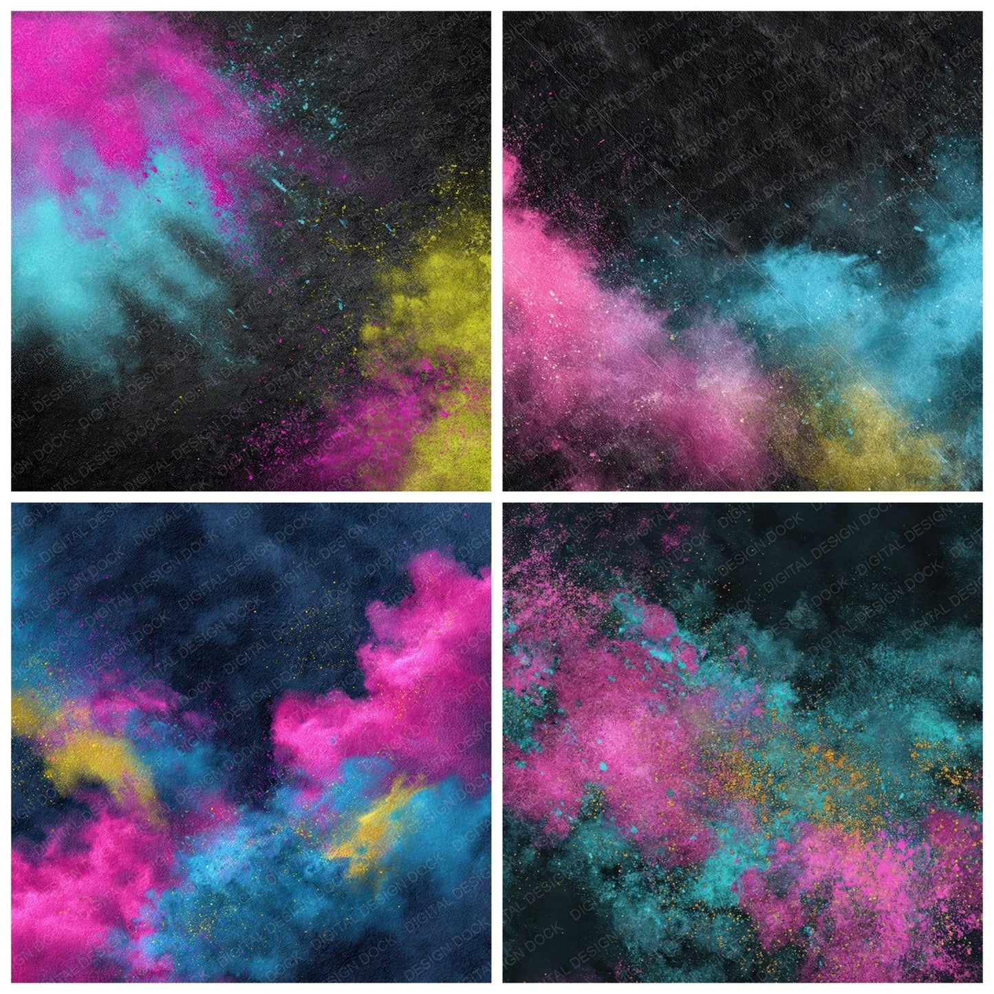 Neon Powder Burst Digital Paper Pack (DDD008583)