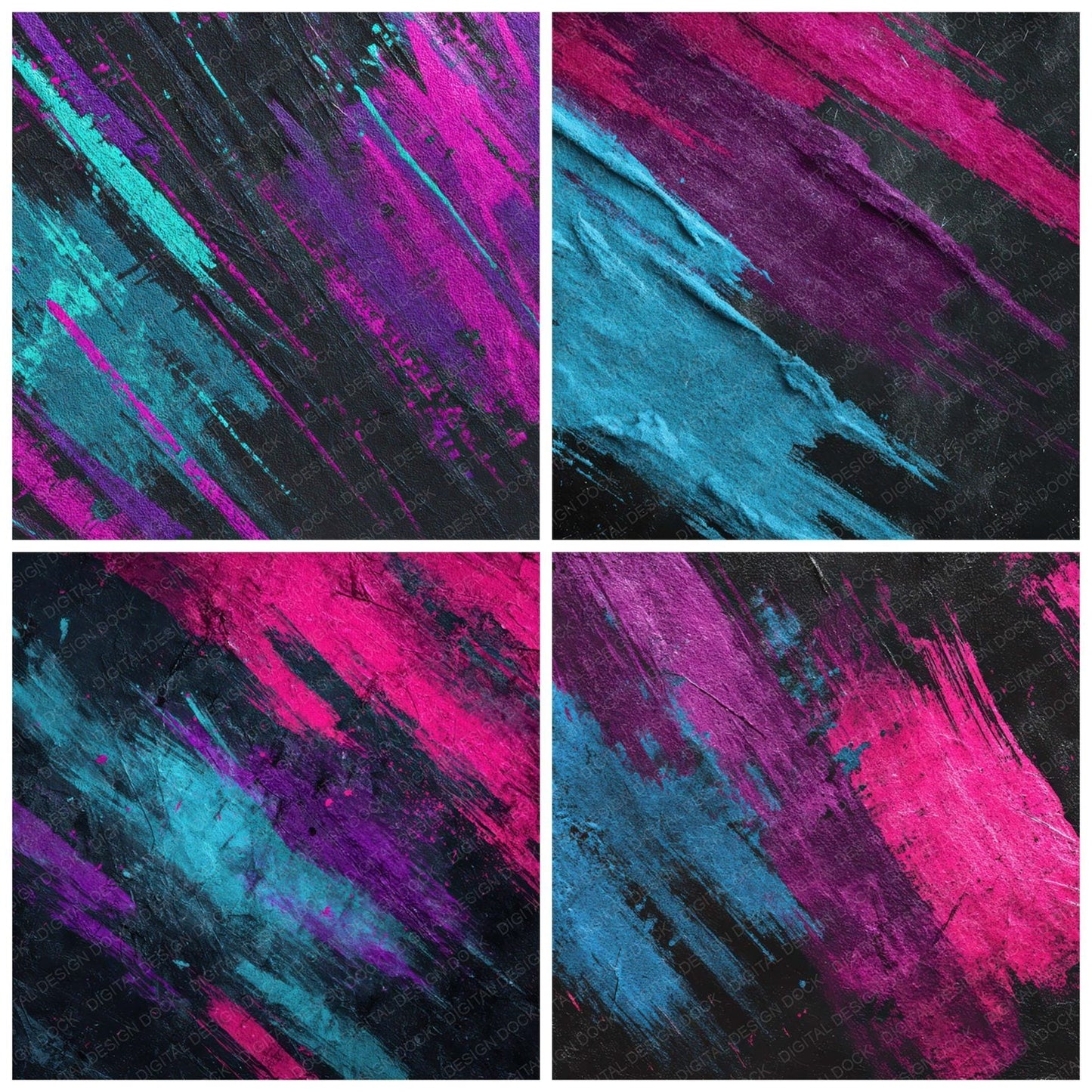 Neon Smear Grunge Digital Paper Pack (DDD008585)